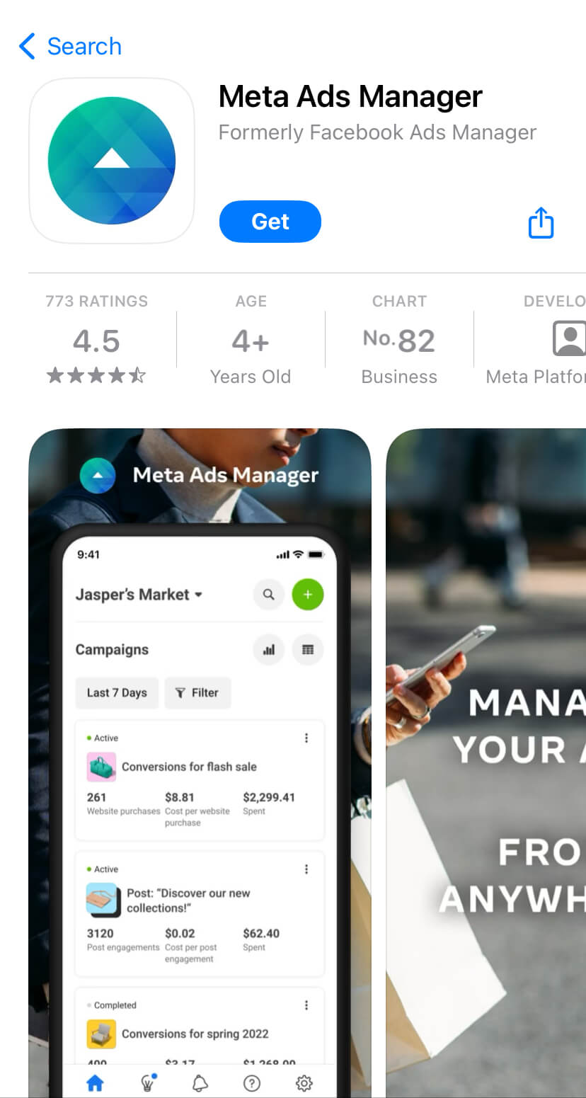 Screenshot showing how to advertise on Facebook with Facebook Ads Manager